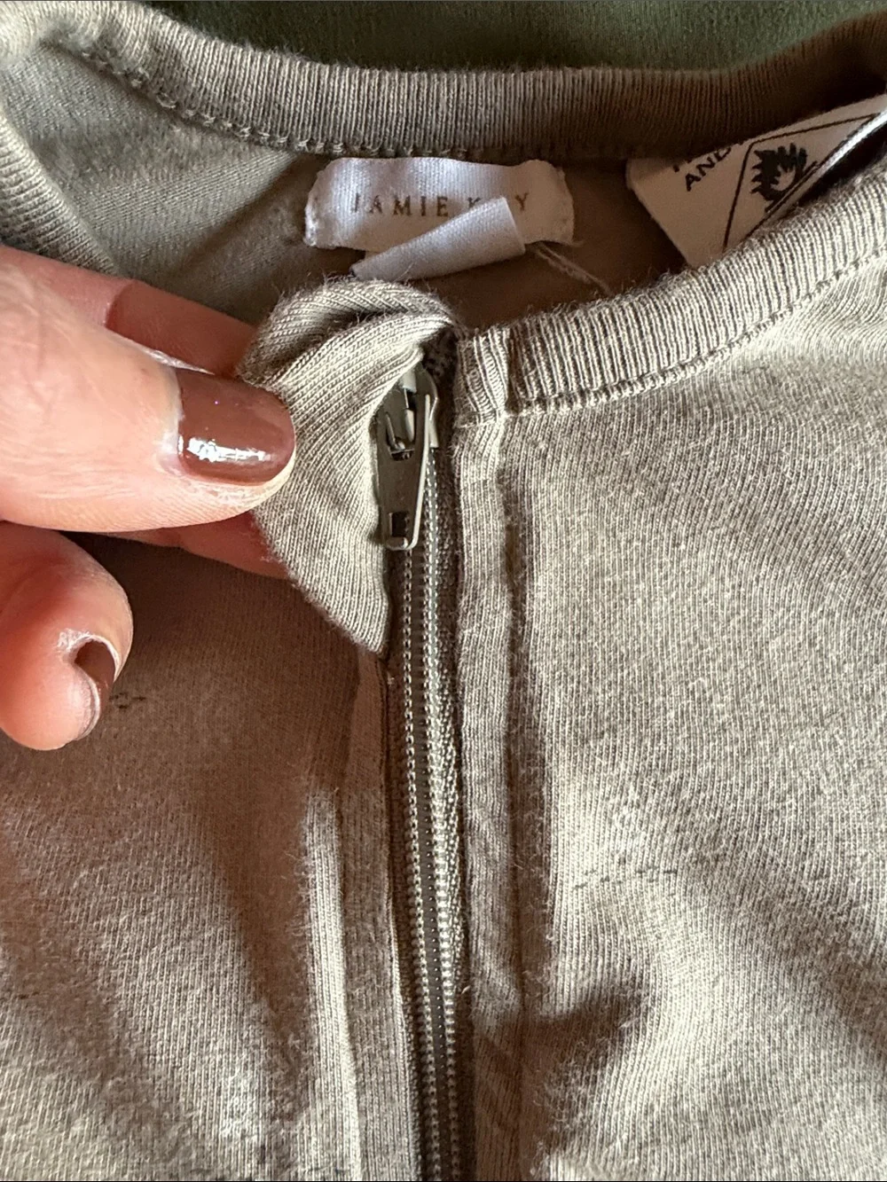 {JAMIE KAY} zip footless onesie holiday gray 1yr